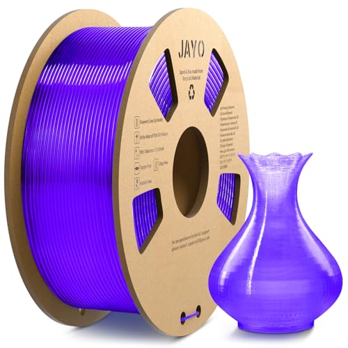 JAYO PLA+ Filament 1.75mm, PLA Plus 3D Drucker Filament 1.1kg Spulen, Maßgenauigkeit +/- 0,02, PLA+ Transparent Violett von JAYO