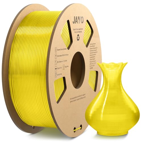 JAYO PLA+ Filament 1.75mm, PLA Plus 3D Drucker Filament 1.1kg Spulen, Maßgenauigkeit +/- 0,02, PLA+ Transparentes Gelb von JAYO