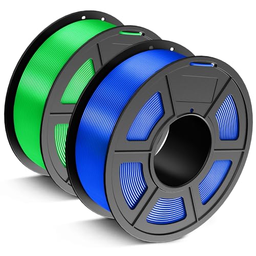 JAYO PLA+ Filament 1.75mm, Zähes PLA Plus 3D Drucker Filament, Maßgenauigkeit +/- 0.02mm, Neatly Wound Filament, 1.1 kg Spule(2.42 LBS), 2 Packs, PLA+ Blau+Grün von JAYO