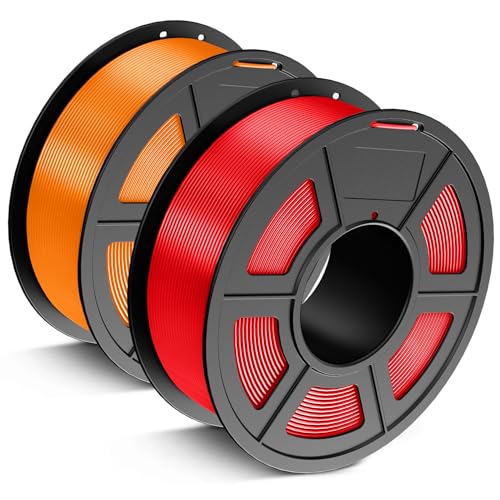 JAYO PLA+ Filament 1.75mm, Zähes PLA Plus 3D Drucker Filament, Maßgenauigkeit +/- 0.02mm, Neatly Wound Filament, 1.1 kg Spule(2.42 LBS), 2 Packs, PLA+ Rot+Orange von JAYO