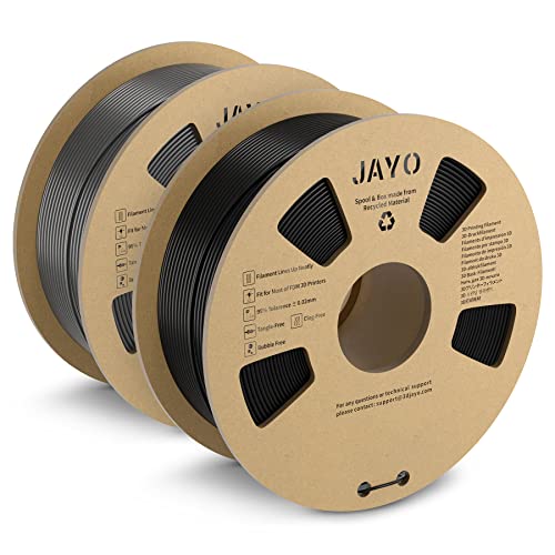 JAYO PLA+ Filament 1.75mm, Zähes PLA Plus 3D Drucker Filament, Maßgenauigkeit +/- 0.02mm, Neatly Wound Filament, 1.1 kg Spule(2.42 LBS), 2 Packs, PLA+ Schwarz+Grau von JAYO