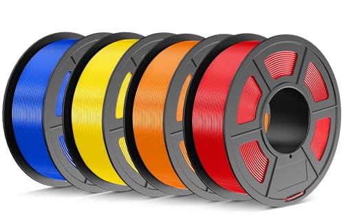JAYO PLA+ Filament 1.75mm Schwarz 4.4KG, PLA Plus 3D Drucker Filament, Härter und Stärker Filament-3D-Druckmaterialien, Maßgenauigkeit +/-0,02mm, 4KG/ 4 Spool(rot+blau+gelb+orange) von JAYO