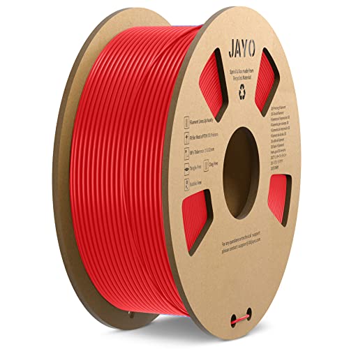 JAYO PLA Filament 1.75 mm, 3D Drucker Filament, Maßgenauigkeit +/- 0.02mm, 1.1 KG Spule (2,4 lbs), Sauber Gewickeltes Filament, Rot 1100G von JAYO