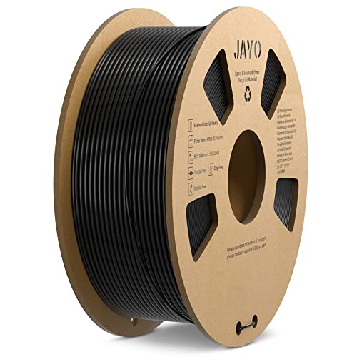 JAYO PLA Filament 1.75 mm, 3D Drucker Filament, Maßgenauigkeit +/- 0.02mm, 1.1 KG Spule (2,4 lbs), Sauber Gewickeltes Filament, Schwarz 1100G von JAYO