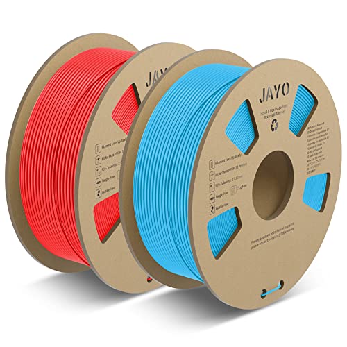 JAYO PLA Meta Filament 1.75mm, 3D Drucker Filament PLA Meta, 2.2kg Spulen, Gute Zähigkeit, Glattere Extrusion, Geeignet für Schnelles Drucken, Maßgenauigkeit +/- 0.02, Meta PLA Blau+Rot von JAYO