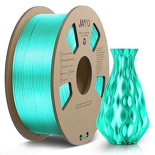 JAYO PLA Silk Filament 1.75mm, Shiny PLA 3D Drucker Filament, 1.1kg Spulen, Neatly Wound Filament, Maßgenauigkeit +/- 0.02, Silk PLA Grün von JAYO