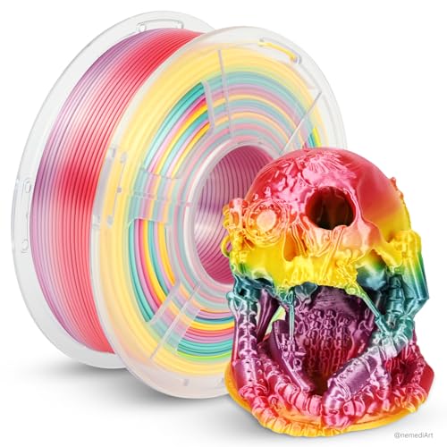 JAYO Silky Rainbow PLA+ Filament 1.75mm Regenbogen #11, 1.1kg/Spule(2.43lbs), Gradient Changing Gleißend, Maßgenauigkeit +/- 0.02mm, Multicolor 3D Drucker PLA Plus Filament von JAYO