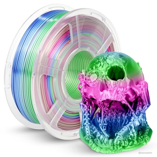JAYO Silky Rainbow PLA+ Filament 1.75mm Regenbogen #16, 1.1kg/Spule(2.43lbs), Gradient Changing Gleißend, Maßgenauigkeit +/- 0.02mm, Multicolor 3D Drucker PLA Plus Filament von JAYO