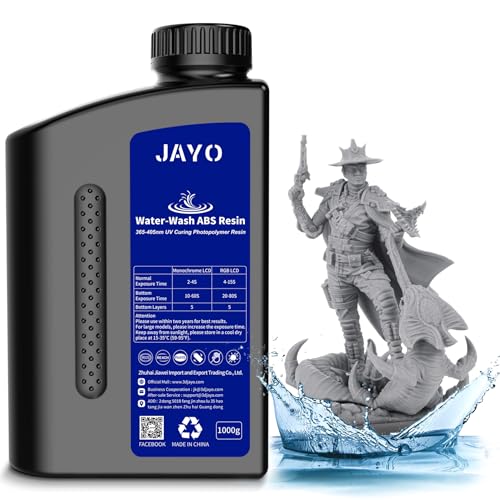 JAYO Wasser Wbwaschbares ABS-Like Resin, 3D Drucker Harz 405nm UV Standard Schnelles Photopolymer Resin für LCD/DLP/SLA 3D Drucker, Hohe Präzision, Nicht Spröde, Geringer Geruch, Grau 1000g JAYO Wasser Wbwaschbares ABS-Like Resin, 3D Drucker Harz 405nm UV Standard Schnelles Photopolymer Resin für LCD/DLP/SLA 3D Drucker, Hohe Präzision, Nicht Spröde, Geringer Geruch, Grau 1000g von JAYO