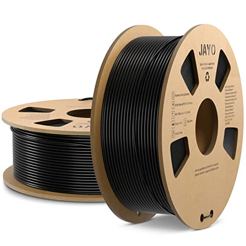PETG Filament 1.75mm, JAYO 3D Drucker Filament PETG, Neatly Wound Filament, Maßgenauigkeit +/- 0.02mm, 1.1 kg Spule(2.42 LBS), 2 Packs, PETG Schwarz+Schwarz von JAYO