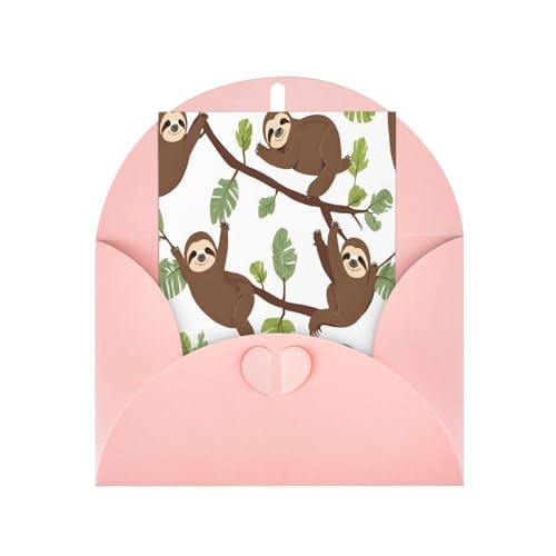 (Braun) bedruckte Premium-Perlglanz-Grußkarten mit rosa Umschlägen, schimmernde Geburtstags-, Weihnachts- und Hochzeitskarten, innen blanko. von JAYWIS