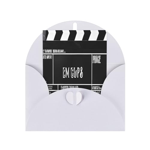 (Classic Movie Clapboard Black) Print Premium Pearlized Greeting Cards With White Envelopes Shimmering Birthday,Christmas & Wedding Cards, Blank Interior von JAYWIS