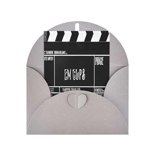 (Classic Movie Clapboard Black) Print Premium Pearlized Grußkarten mit grauen Umschlägen, schimmernde Geburtstags-, Weihnachts- und Hochzeitskarten, innen blanko. von JAYWIS