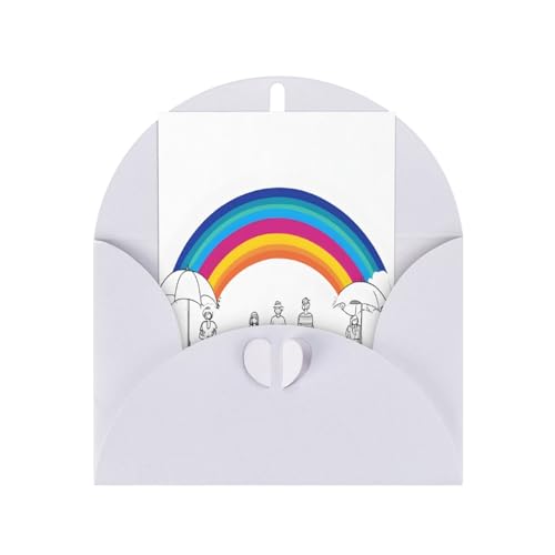 (Kleiner Regenbogen) Druck Premium Perlglanz-Grußkarten mit weißen Umschlägen, schimmernde Geburtstags-, Weihnachts- und Hochzeitskarten, innen blanko. von JAYWIS