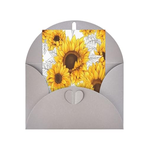 Hochwertige Perlglanz-Grußkarten mit Sonnenblumen-Druck, mit grauen Umschlägen, schimmernde Geburtstags-, Weihnachts- und Hochzeitskarten, innen blanko. Hochwertige Perlglanz-Grußkarten mit Sonnenblumen-Druck, mit grauen Umschlägen, schimmernde Geburtstags-, Weihnachts- und Hochzeitskarten, innen blanko. von JAYWIS