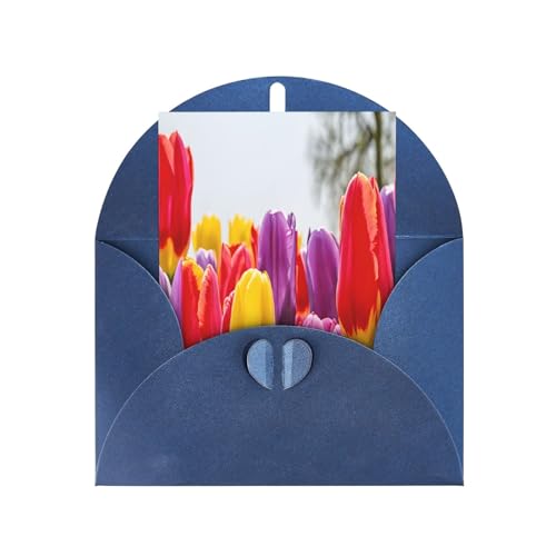 Hochwertige Perlglanz-Grußkarten mit bunten Tulpen und blauen Umschlägen, schimmernde Geburtstags-, Weihnachts- und Hochzeitskarten, innen blanko. Hochwertige Perlglanz-Grußkarten mit bunten Tulpen und blauen Umschlägen, schimmernde Geburtstags-, Weihnachts- und Hochzeitskarten, innen blanko. von JAYWIS