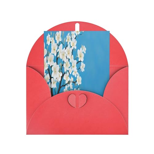 Hochwertige Perlglanz-Grußkarten mit japanischen Kirschblumen, mit roten Umschlägen, schimmernde Geburtstags-, Weihnachts- und Hochzeitskarten, innen blanko. Hochwertige Perlglanz-Grußkarten mit japanischen Kirschblumen, mit roten Umschlägen, schimmernde Geburtstags-, Weihnachts- und Hochzeitskarten, innen blanko. von JAYWIS