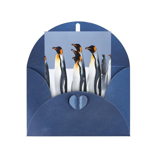 Pinguin-Druck, hochwertige Perlglanz-Grußkarten mit blauen Umschlägen, schimmernde Geburtstags-, Weihnachts- und Hochzeitskarten, innen blanko. Pinguin-Druck, hochwertige Perlglanz-Grußkarten mit blauen Umschlägen, schimmernde Geburtstags-, Weihnachts- und Hochzeitskarten, innen blanko. von JAYWIS