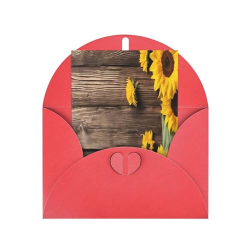 Premium-Grußkarten mit Sonnenblumen-Aufdruck, Perlglanz, mit roten Umschlägen, schimmernde Geburtstags-, Weihnachts- und Hochzeitskarten, innen blanko. Premium-Grußkarten mit Sonnenblumen-Aufdruck, Perlglanz, mit roten Umschlägen, schimmernde Geburtstags-, Weihnachts- und Hochzeitskarten, innen blanko. von JAYWIS