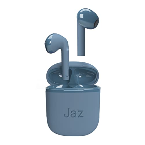 JAZ SBS Silk True Wireless Stereo In-Ear Kopfhörer mit Ladehülle, integriertes Mikrofon, für Musik, Anrufe, Sprachassistent, 5 aufeinanderfolgende Stunden, Blau, Einzigartige von JAZ