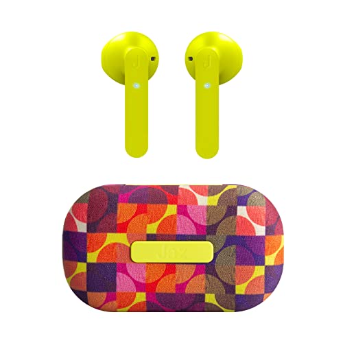 JAZ True Wireless Stereo Chanè Kopfhörer mit 400 mAh Ladestation aus Stoff, integriertes Mikrofon, inklusive Sportbügel für Musik und Anrufe bis zu 4 Stunden, gelb JAZ True Wireless Stereo Chanè Kopfhörer mit 400 mAh Ladestation aus Stoff, integriertes Mikrofon, inklusive Sportbügel für Musik und Anrufe bis zu 4 Stunden, gelb von JAZ