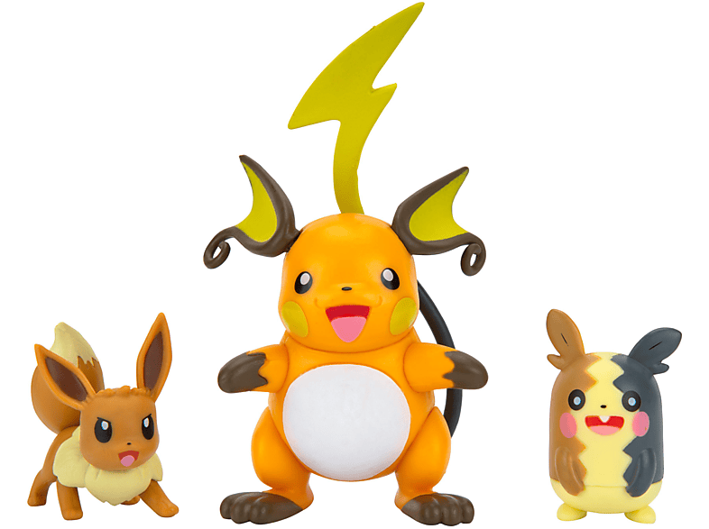 JAZWARES Pokémon - Battle Figuren 3er Pack Evoli, Morpeko und Raichu Spielset von JAZWARES