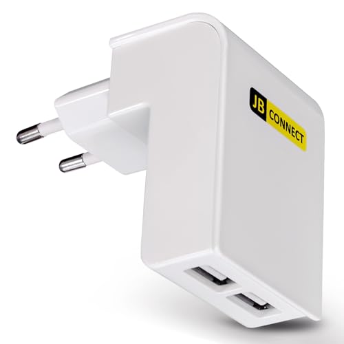 JB Connect 2-Port Ladegerät USB-A | Netzteil | universal Ladegerät für Handy, PC, Tablet | 10,5 W | weiß von JB Connect