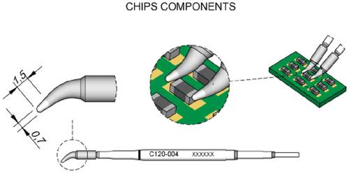 JBC Tools C120004 Entlötspitze gebogen Spitzen-Größe 0.7mm Inhalt 1St. von JBC Tools