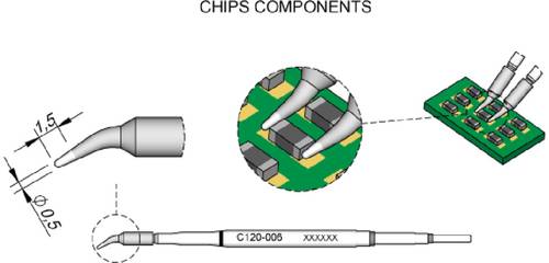 JBC Tools C120006 Entlötspitze gebogen Spitzen-Größe 0.5mm Inhalt 1St. von JBC Tools