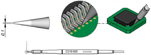 JBC Tools C210020 Lötspitze Rundform, gerade Spitzen-Größe 0.1mm Inhalt 1St. von JBC Tools