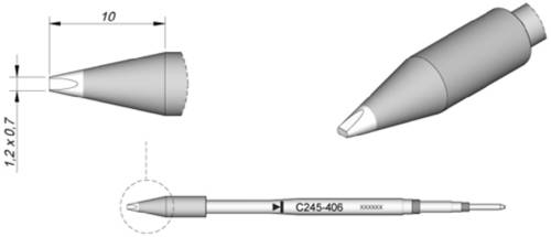 JBC Tools C245406 Lötspitze Meißelform, gerade Spitzen-Größe 0.7mm Inhalt 1St. von JBC Tools