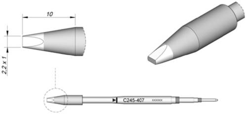 JBC Tools C245407 Lötspitze Meißelform, gerade Spitzen-Größe 1.0mm Inhalt 1St. von JBC Tools