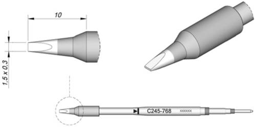 JBC Tools C245768 Lötspitze Meißelform, gerade Spitzen-Größe 0.3mm Inhalt 1St. von JBC Tools