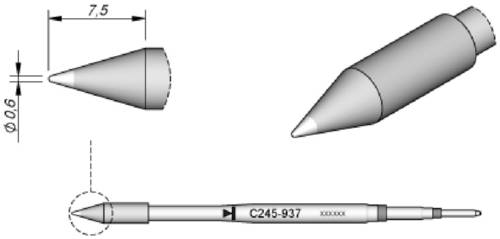 JBC Tools C245937 Lötspitze Rundform, gerade Spitzen-Größe 0.6mm Inhalt 1St. von JBC Tools