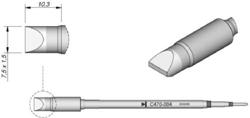 JBC Tools C470004 Lötspitze Meißelform, gerade Spitzen-Größe 1.5mm Inhalt 1St. von JBC Tools