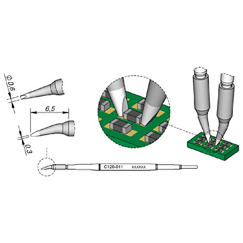 JBC C120011 Entlötspitzenpaar für PA120-A JBC C120011 Entlötspitzenpaar für PA120-A von JBC