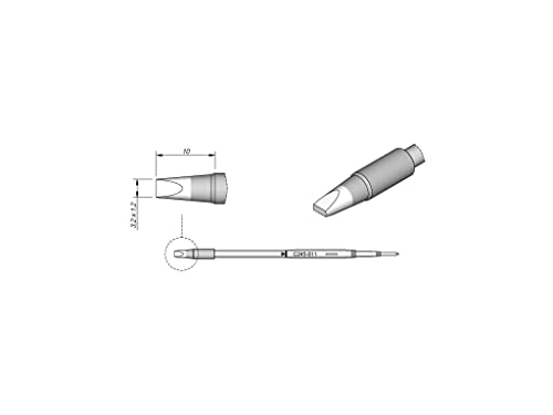 JBC Lötspitze Serie C245 Meißelform, C245811/3,2 x 1,2 mm, gerade, 20 mm länger C245811 (Lötkartusche 2045 2245 Loetkartusche Loetspitze Lötpatrone Loetpatrone Meißelspitze C245 bleifrei) von JBC