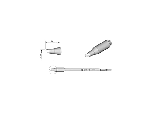 JBC Lötspitze Serie C470, Rundform, C470019/Ø 3,5 mm, abgeschrägt C470019 (Lötkartusche Lötpatrone Loetspitze Loetkartusche Loetpatrone C470-4700 470 T470) von JBC