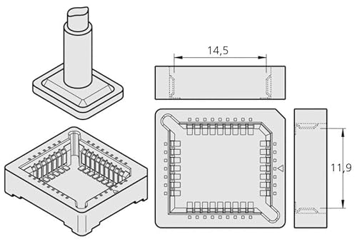 JBC SMD-Entlötspitze Serie C245, C245247/17 x 17 mm, für PLCC-Sockel C245247 (2045 2245 C245 Loetkartusche Loetpatrone Loetspitze Lötkartusche Lötpatrone Lötspitze SMD Entlötspitze) von JBC