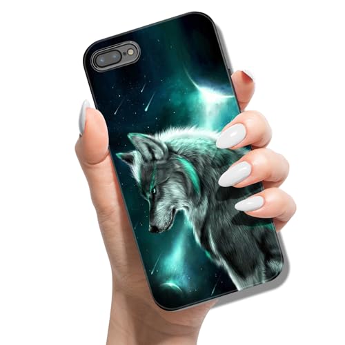Handyhülle für iPhone 7 Plus 8 Plus Hülle Tier Muster Motiv Weich TPU Silikon Schwarz Case für Mädchen Jungen Dünn Slim Soft Cover - Himmelswolf Handyhülle für iPhone 7 Plus 8 Plus Hülle Tier Muster Motiv Weich TPU Silikon Schwarz Case für Mädchen Jungen Dünn Slim Soft Cover - Himmelswolf von JBGO