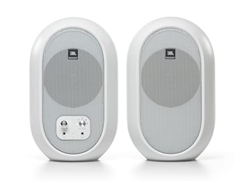 JBL 1 Serie 104 Kompakte aktive Desktop-Referenzlautsprecher mit Bluetooth, weiß (als Paar verkauft) von JBL