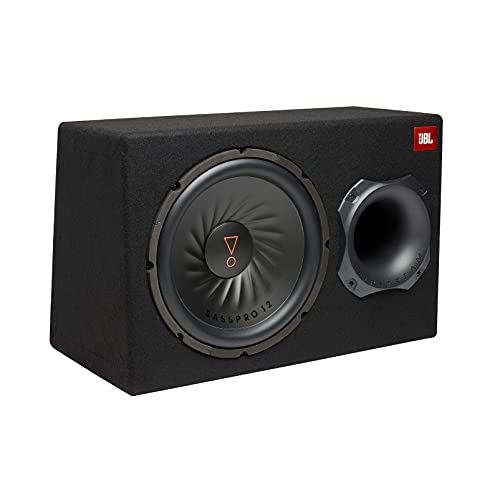 JBL BassPro 12 Aktiv Subwoofer Set - Bassreflex Woofer JBL box groß 30 cm, 450 Watt verstärker Auto Soundsystem und Car hifi Bassbox Gehäuse, Schwarz von JBL