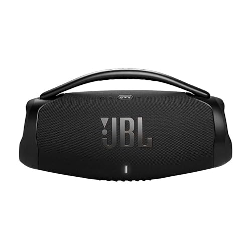 JBL Boombox 3 Wifi – Kabelloser Lautsprecher mit Bluetooth und Wifi – Kompatibel mit der JBL One App – 24 Stunden Wiedergabezeit – Wasser- und staubdicht – Integrierte Powerbank – Schwarz von JBL