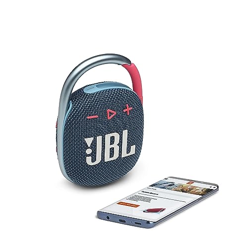 JBL CLIP 4 Bluetooth Lautsprecher in Blau-Pink – Wasserdichte, tragbare Musikbox mit praktischem Karabiner – Bis zu 10 Stunden kabelloses Musik Streaming von JBL