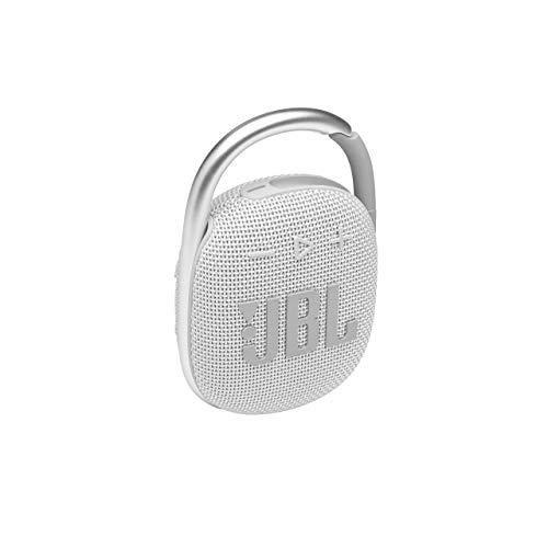 JBL CLIP 4 Bluetooth Lautsprecher in Weiß – Wasserdichte, tragbare Musikbox mit praktischem Karabiner – Bis zu 10 Stunden kabelloses Musik Streaming von JBL