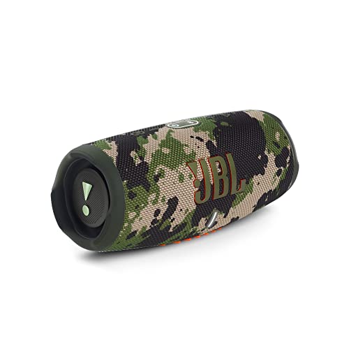 JBL Charge 5 Bluetooth-Lautsprecher in Camouflage – Wasserfeste, portable Boombox mit integrierter Powerbank – Eine Akku-Ladung für bis zu 20 Stunden kabellosen Musikgenuss von JBL