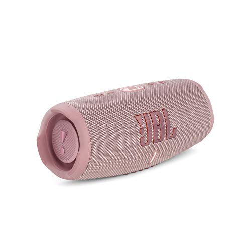 JBL Charge 5 Bluetooth-Lautsprecher in Pink – Wasserfeste, portable Boombox mit integrierter Powerbank – Eine Akku-Ladung für bis zu 20 Stunden kabellosen Musikgenuss von JBL