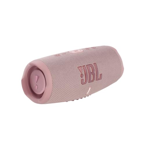 JBL Charge 5 Bluetooth-Lautsprecher in Pink – Wasserfeste, portable Boombox mit integrierter Powerbank – Eine Akku-Ladung für bis zu 20 Stunden kabellosen Musikgenuss von JBL