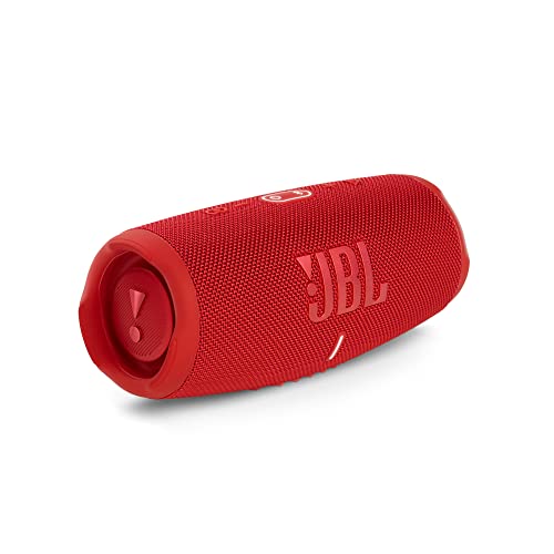 JBL Charge 5 Bluetooth-Lautsprecher in Rot – Wasserfeste, portable Boombox mit integrierter Powerbank – Eine Akku-Ladung für bis zu 20 Stunden kabellosen Musikgenuss von JBL