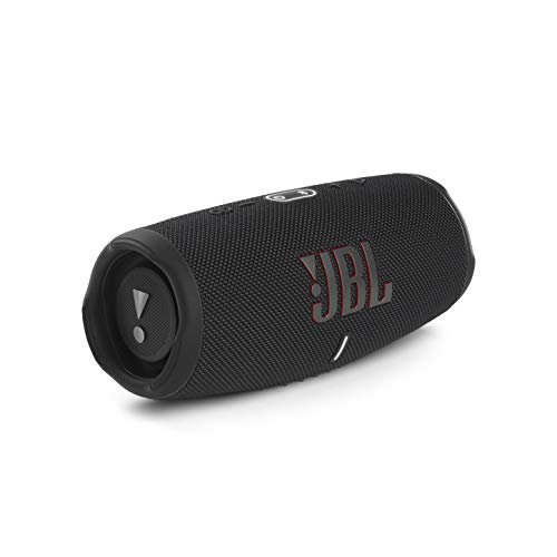 JBL Charge 5 Bluetooth-Lautsprecher in Schwarz – Wasserfeste, portable Boombox mit integrierter Powerbank – Eine Akku-Ladung für bis zu 20 Stunden kabellosen Musikgenuss von JBL